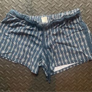 Lucky Brand Navy and White Patterned Athletic Shorts